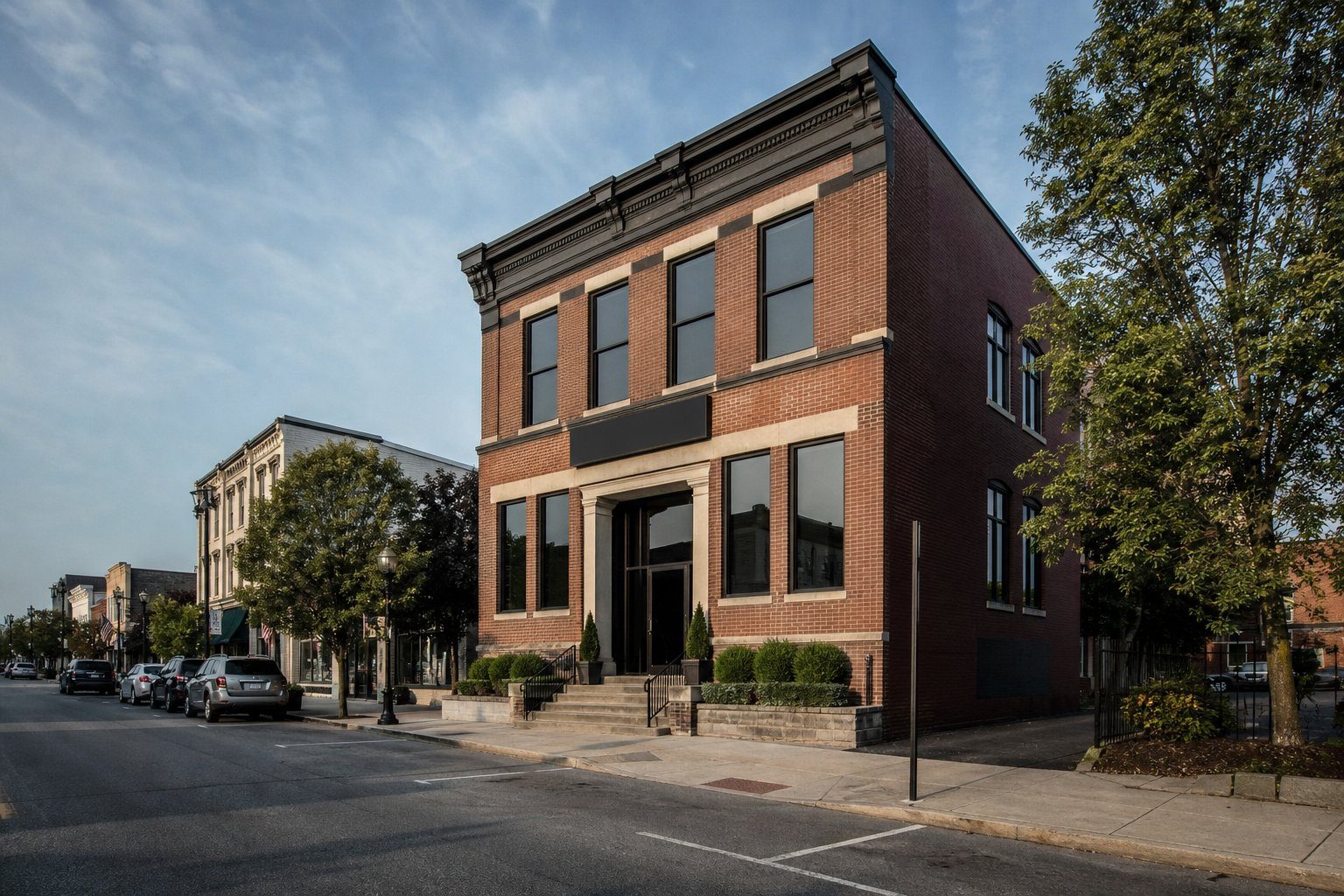 The Auto Policy Desk office on a quiet street in Elmira, New York